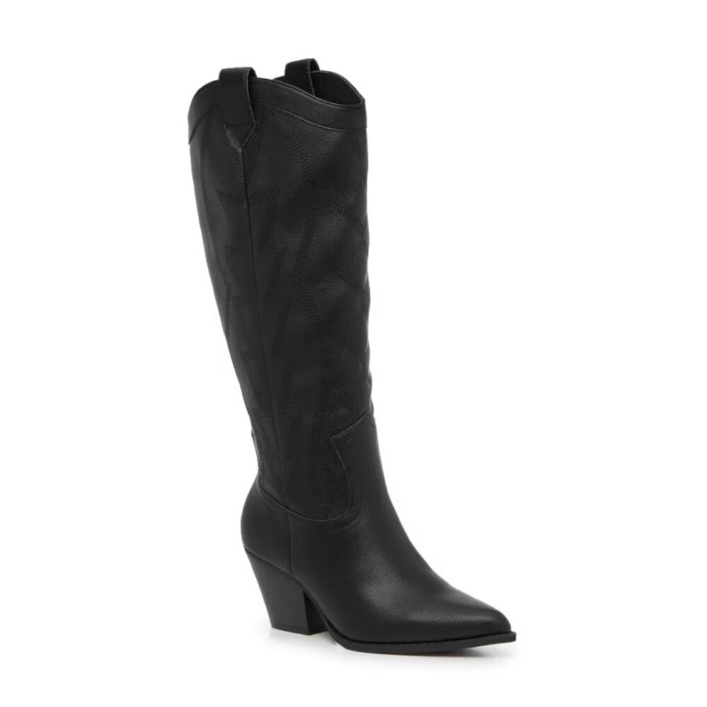 NWT Mix No. 6 Leeah Wide Calf Cowboy Boot black sz 6.5M